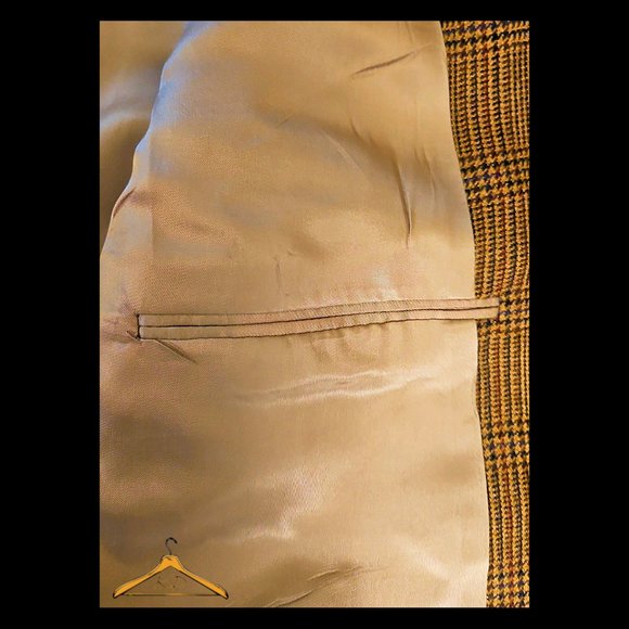 Hart Schaffner Marx Sports Coat - 46R, Tan, Glen Plaid, NWOT - Picture 8 of 13